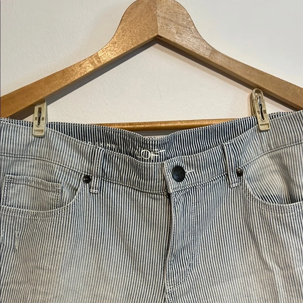 LOFT Women's Striped Denim Jean Shorts